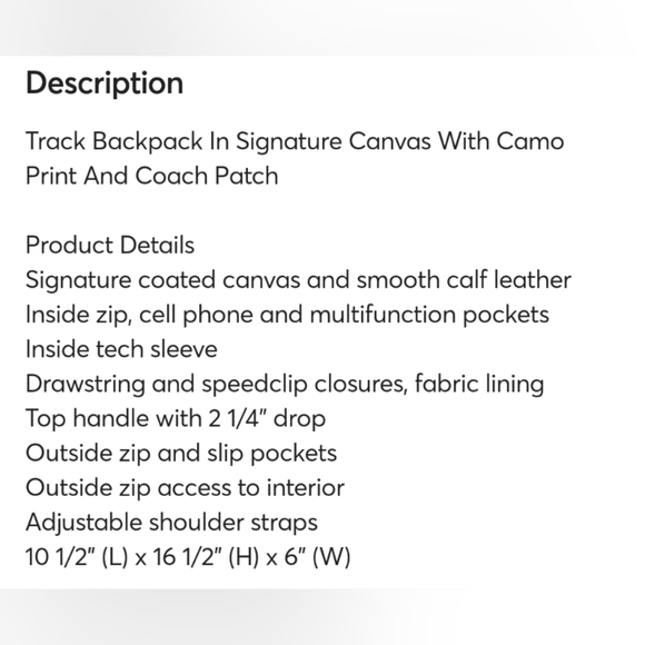Coach Large Track  Backpack - Picture 12 of 12